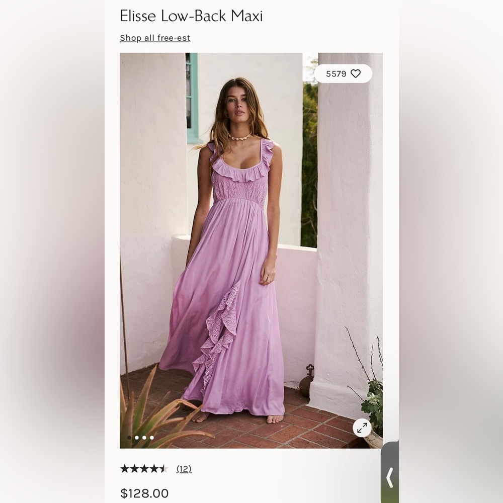 Free People Elisse Low-Back Maxi Dress